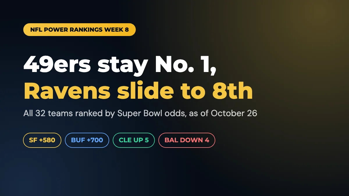 NFL Power Rankings Week 8 2026: 49ers Hold No. 1, Ravens Slide