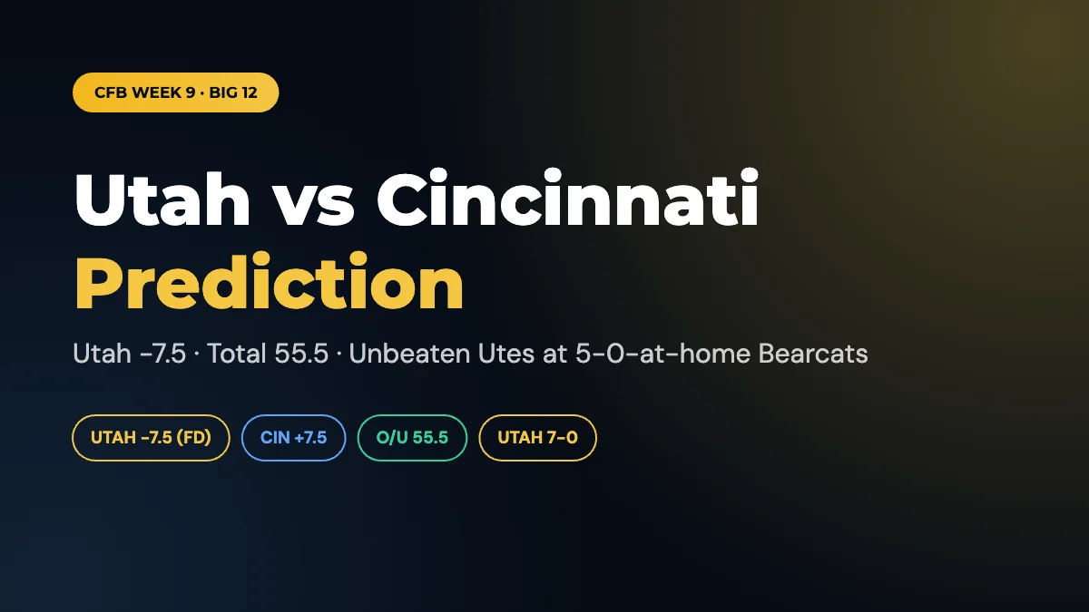 Utah vs Cincinnati Prediction and Odds: College Football Week 9
