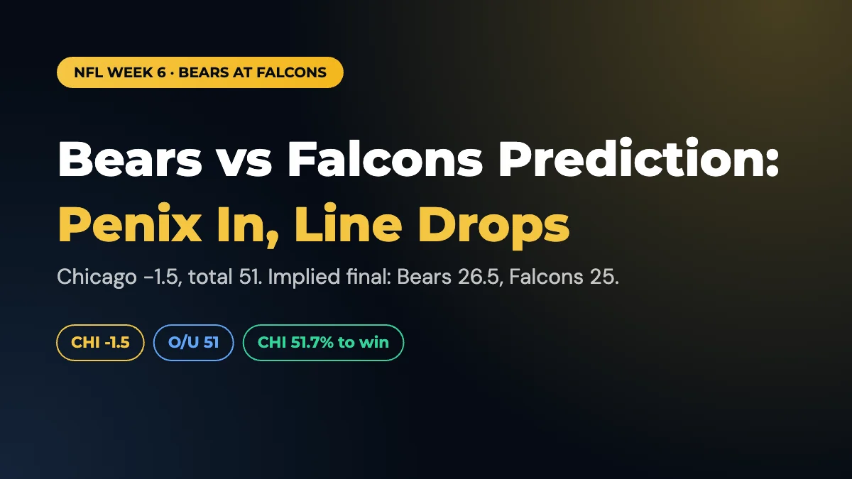 Bears vs Falcons Prediction and Odds: Week 6 2026