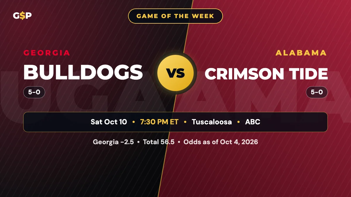 Georgia vs Alabama Prediction and Odds: Dawgs Lay 2.5 in Tuscaloosa