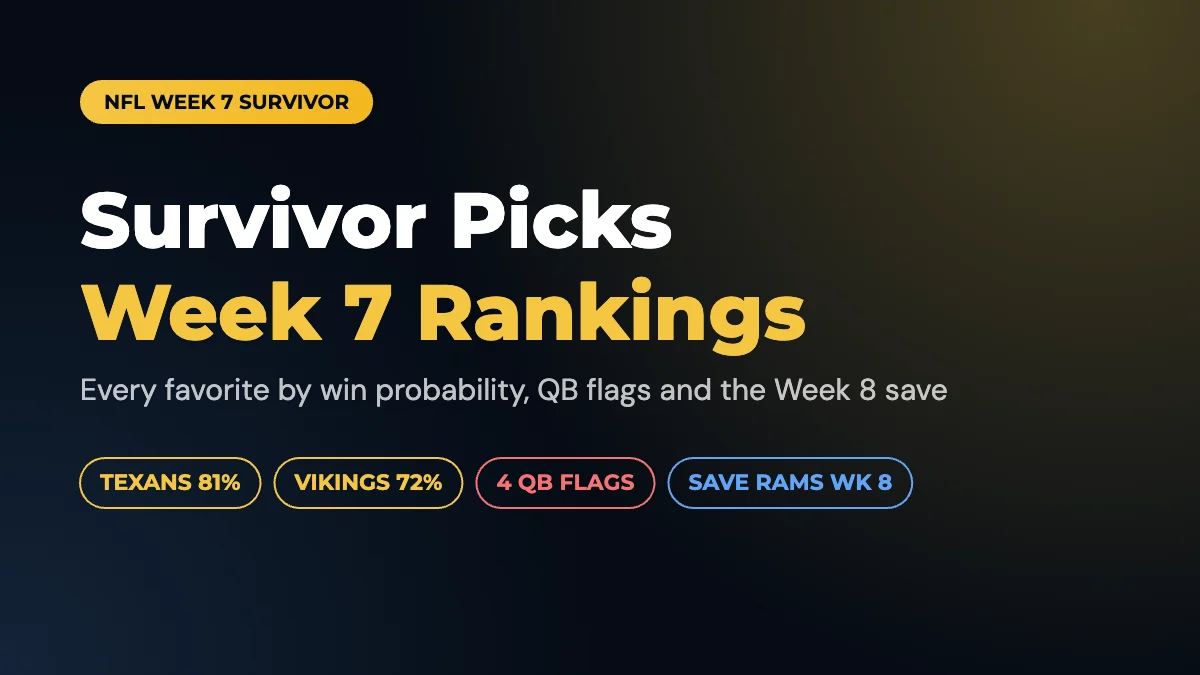 NFL Survivor Picks Week 7 2026: Texans Lead, Rams Are the Week 8 Save