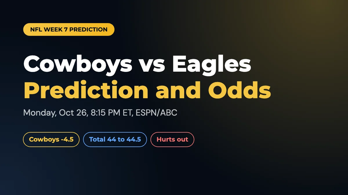 Cowboys vs Eagles Prediction and Odds: Week 7 2026
