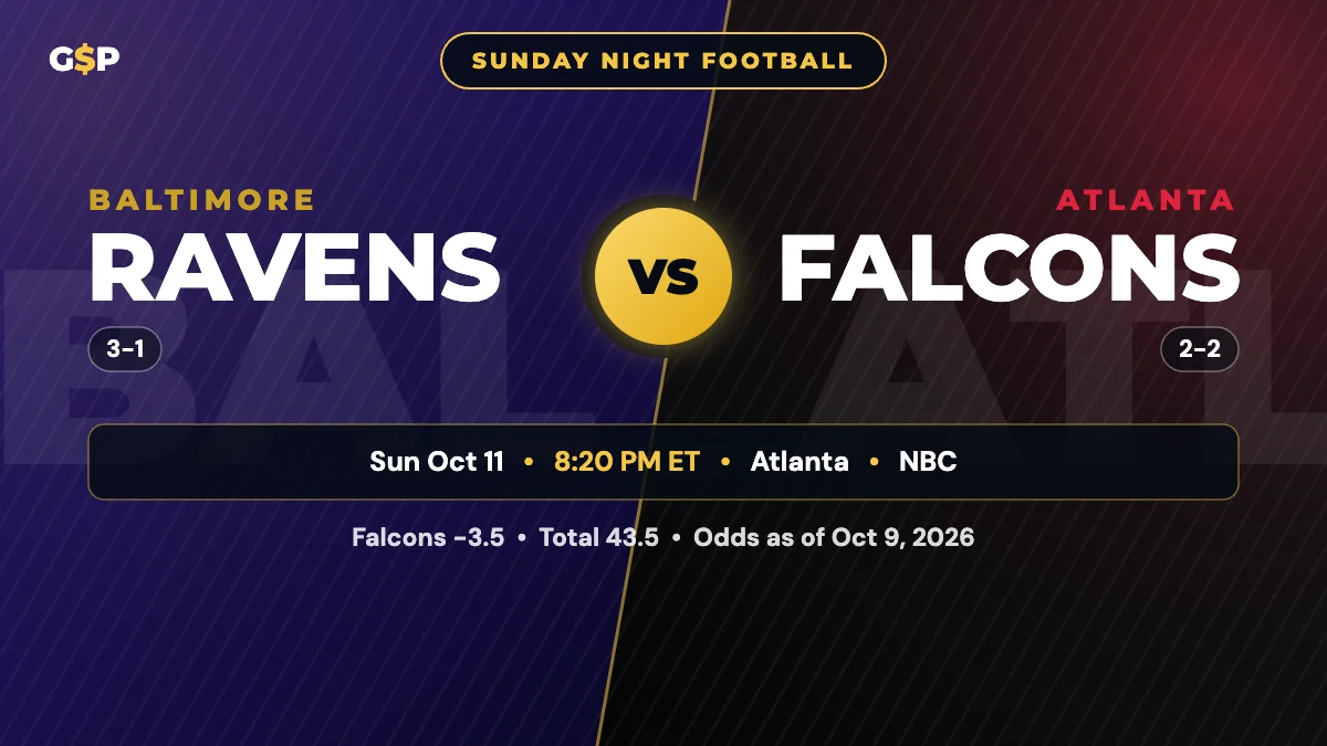 Ravens vs Falcons Prediction and Odds: Atlanta Flips to Favorite
