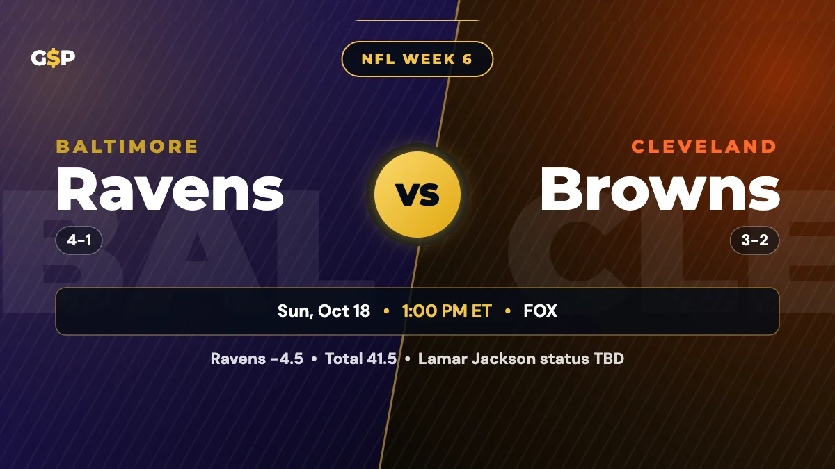 Ravens vs Browns Prediction and Odds: Lamar Jackson's Ankle and a 4.5-Point Line