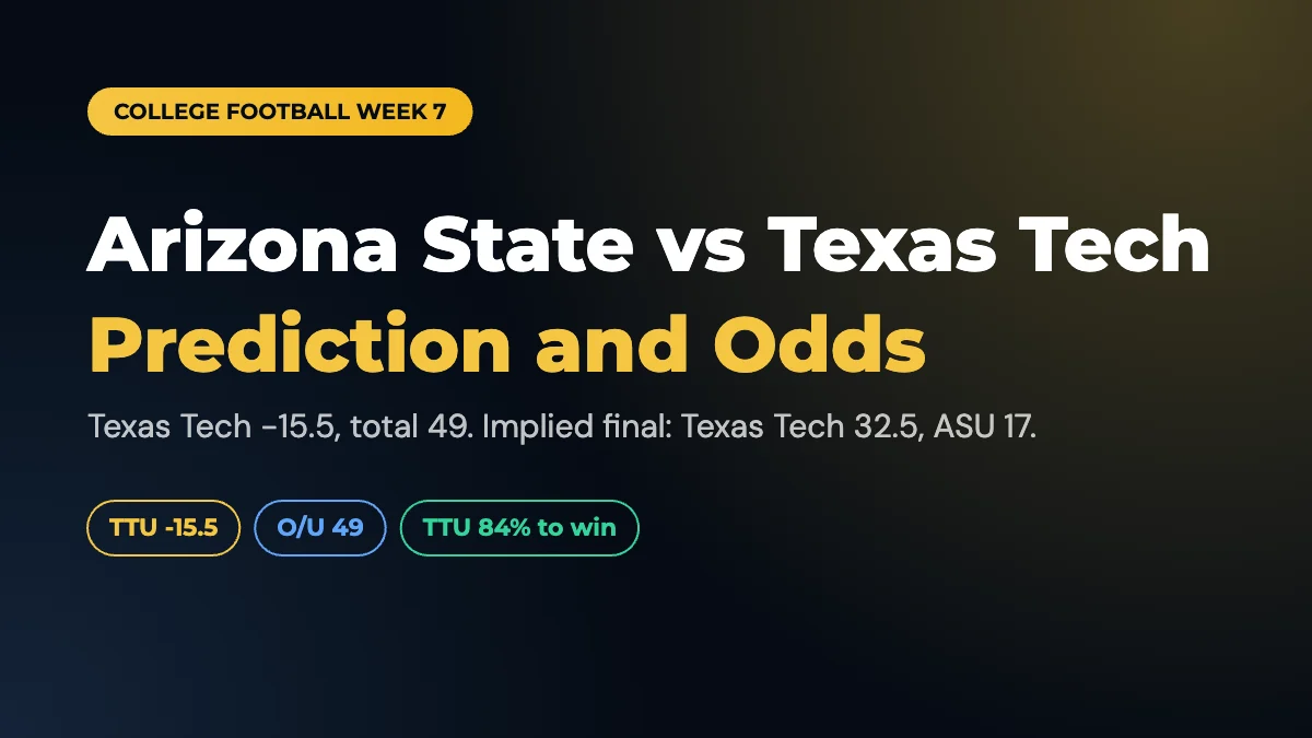 Arizona State vs Texas Tech Prediction and Odds: Week 7 2026